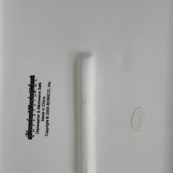 Christmas Plate Rectangular Ceramic Wreath Tree Present Home Decor Holiday Cook - Picture 2 of 3